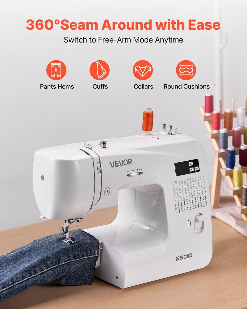 HOT/ Computerized Sewing Machine,60 Stitch Applications,with LED Screen,Foot Pe