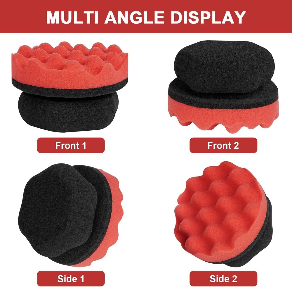 2 Pack Large Tire Shine Applicator Pad, Tire Hex Grip Applicator