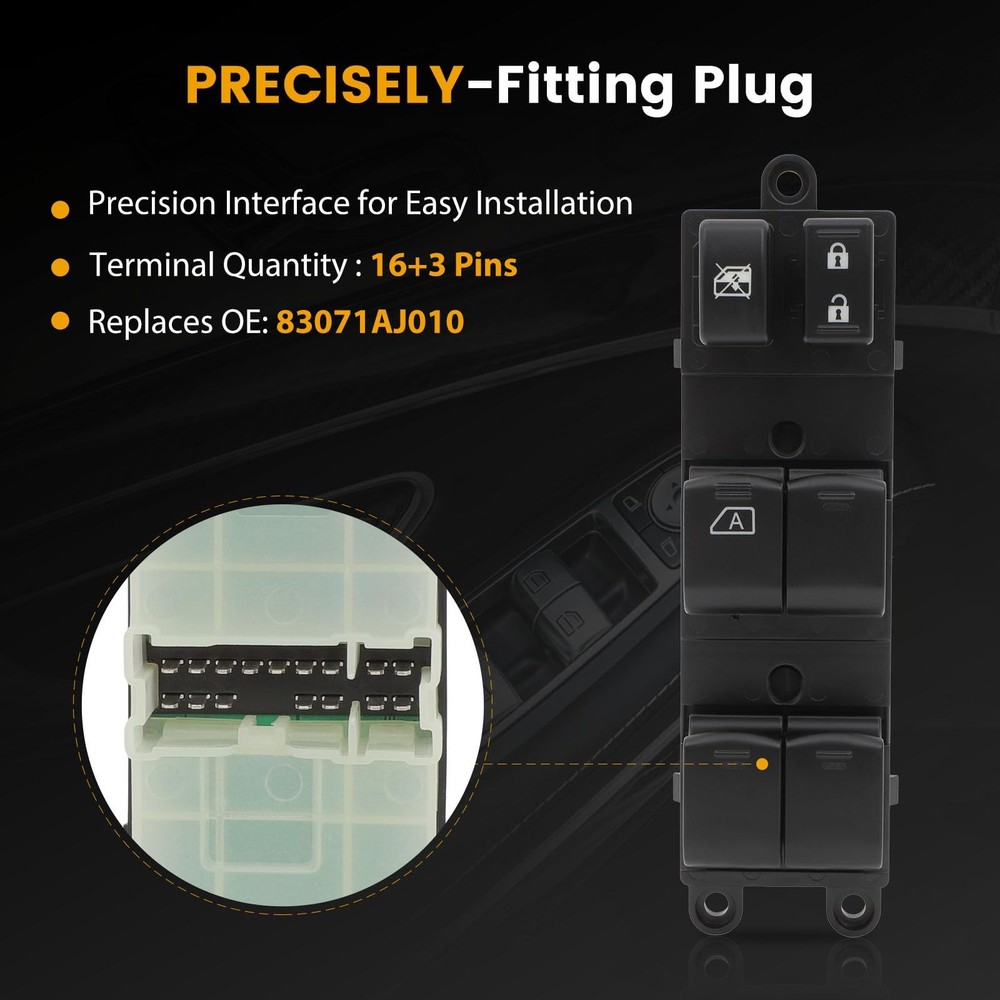 OE 83071AJ010 Front Left Driver Side Power Master Window Switch fits Black