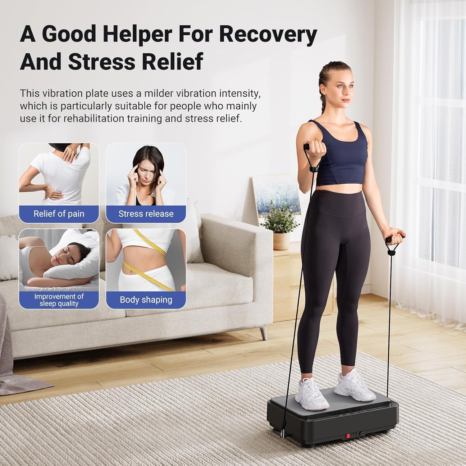 MERACH Vibration Plate Exercise Machines For Home Weight less Exercise Fitness
