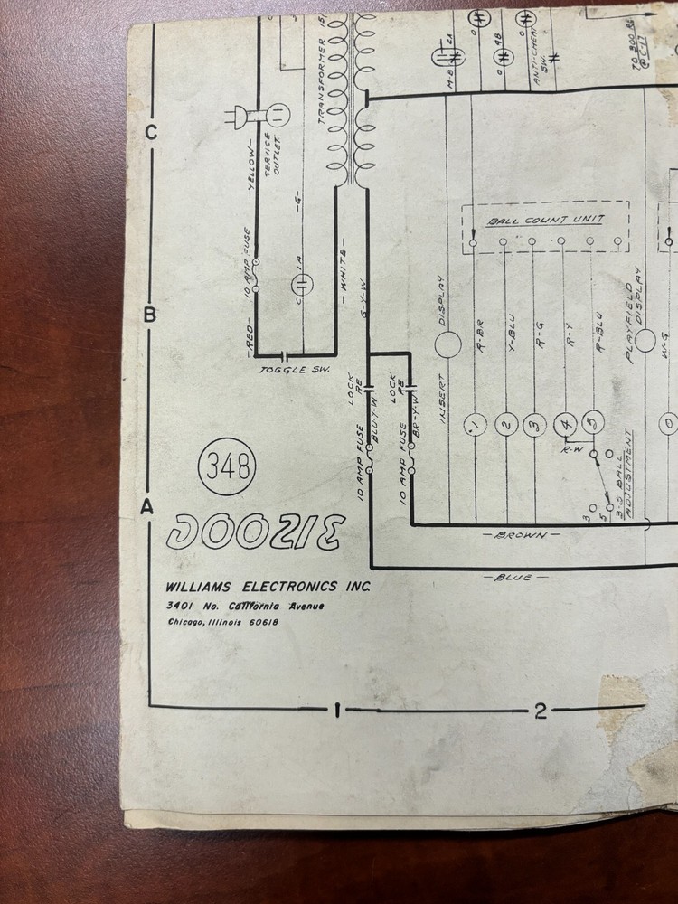 ORIGINAL-WILLIAMS ELECTRONICS-DOOZIE-SCHEMATICS