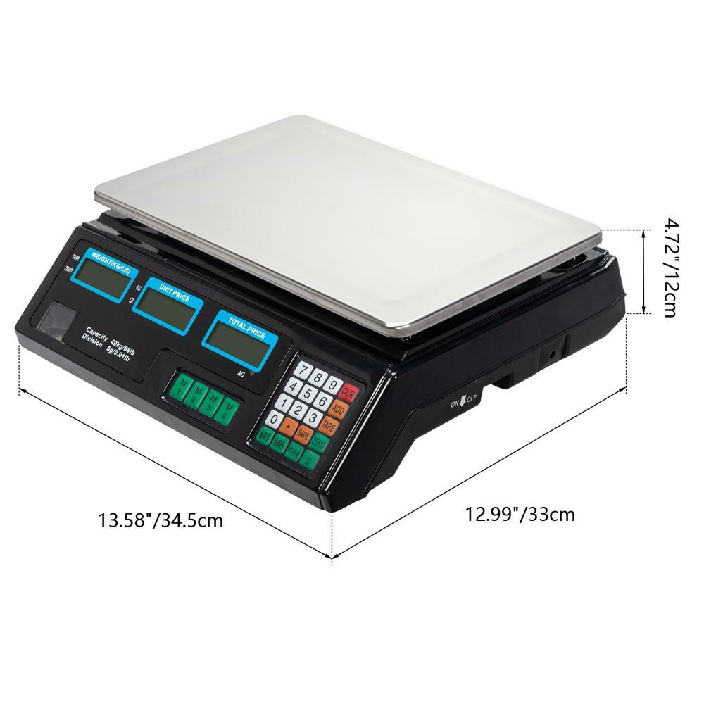 88lb 40kg Digital Scale Computing Price Electronic Counting Weight HD Backlit