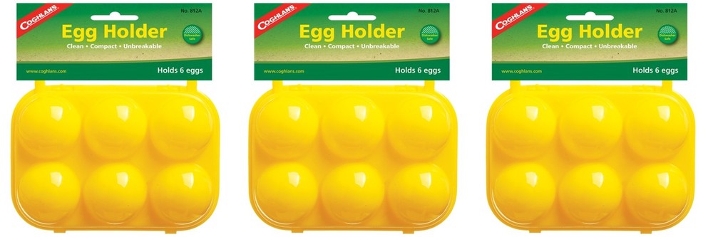 Coghlan's Plastic Egg Holder, Holds 6 Eggs - Yellow (3-Pack)