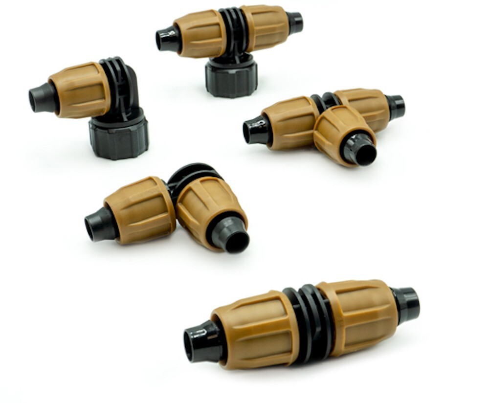 5-Pack - 1/2" Universal Drip Irrigation Nut Lock Elbow Connector Fitting