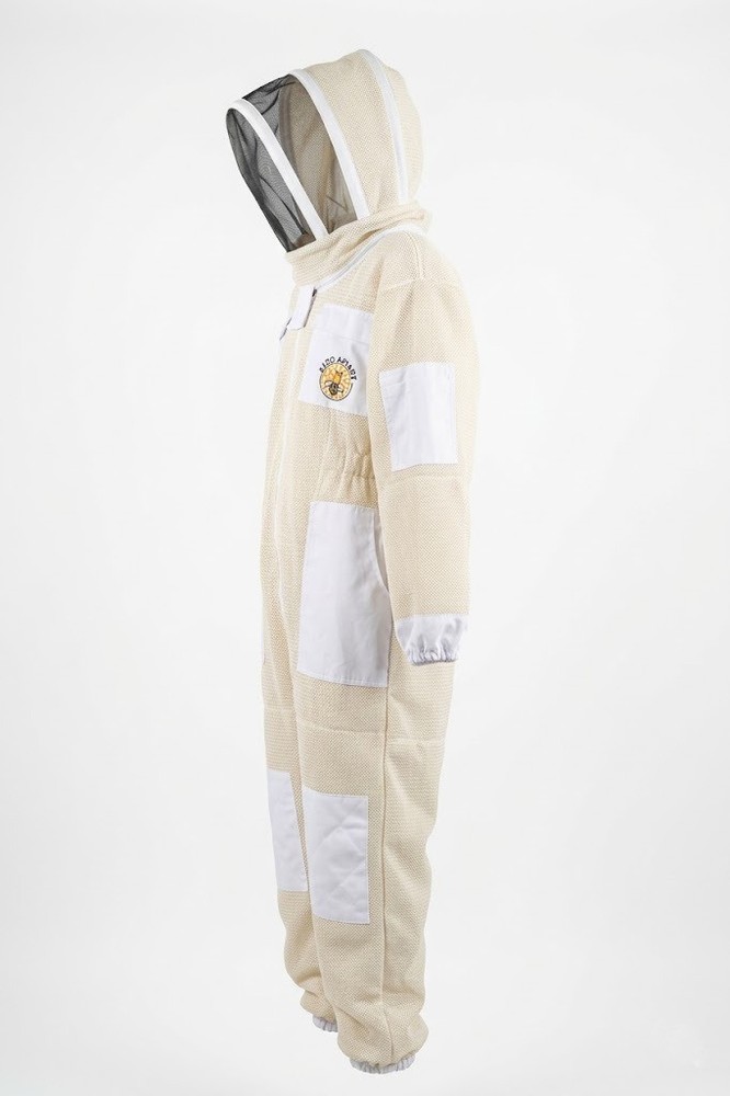 BEEKEEPING SUIT , Unisex 3 Layers Ventilated White - MEDIUM SIZE
