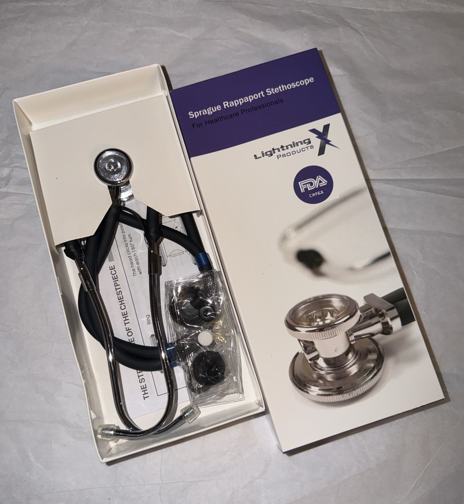 New Lightning X Sprague Rappaport Stethoscope, Black