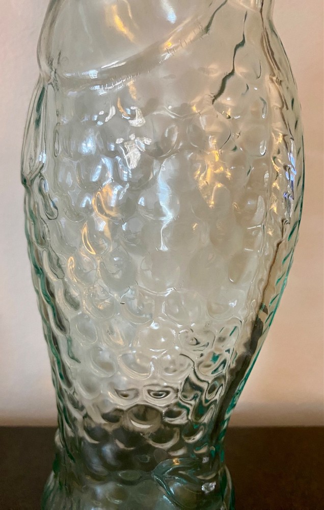 Light Aqua Pescevino Fish Wine Bottle