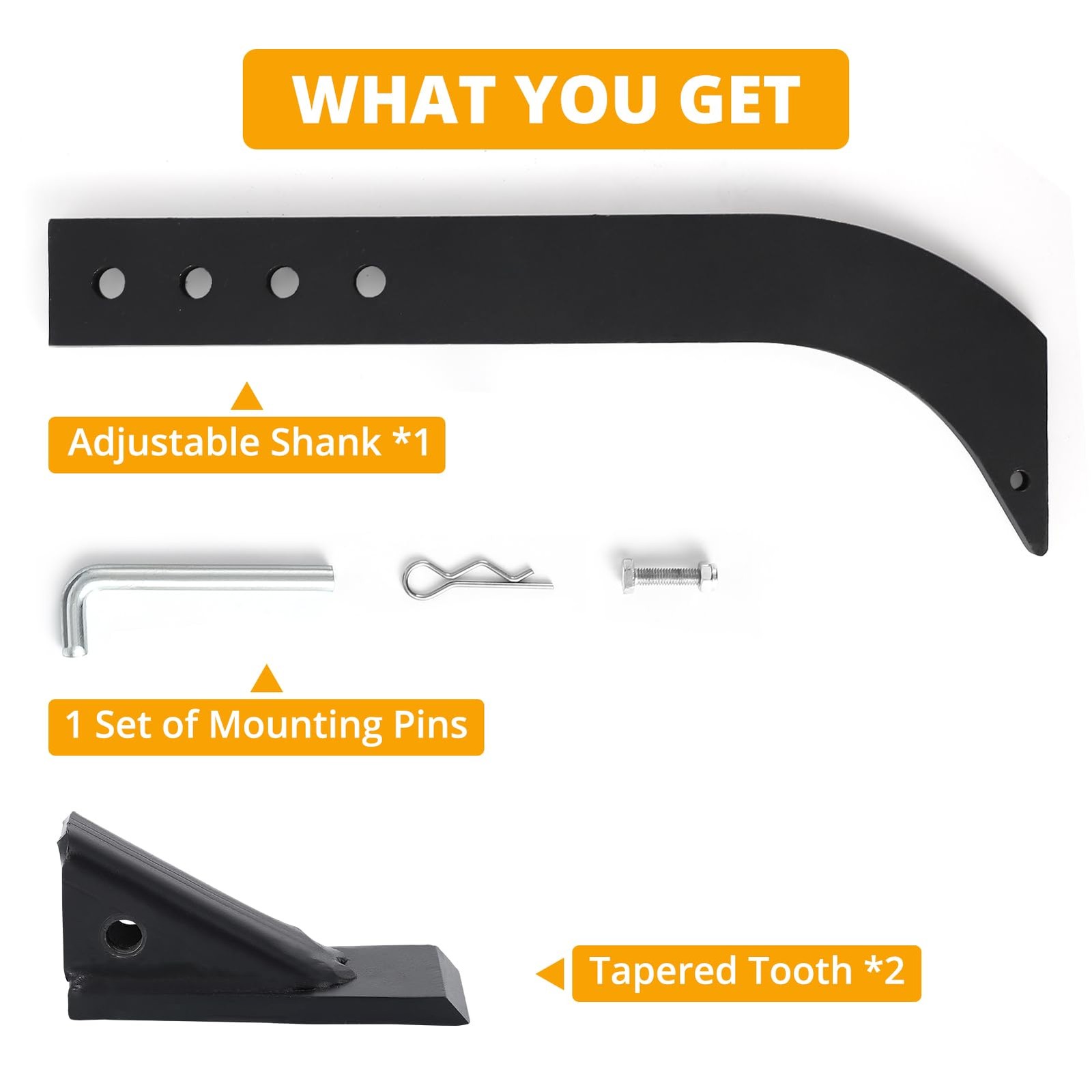 Box Blade 18'' Ripper Shank 4 Holes Box Scraper Shank Removable Tapered Teeth