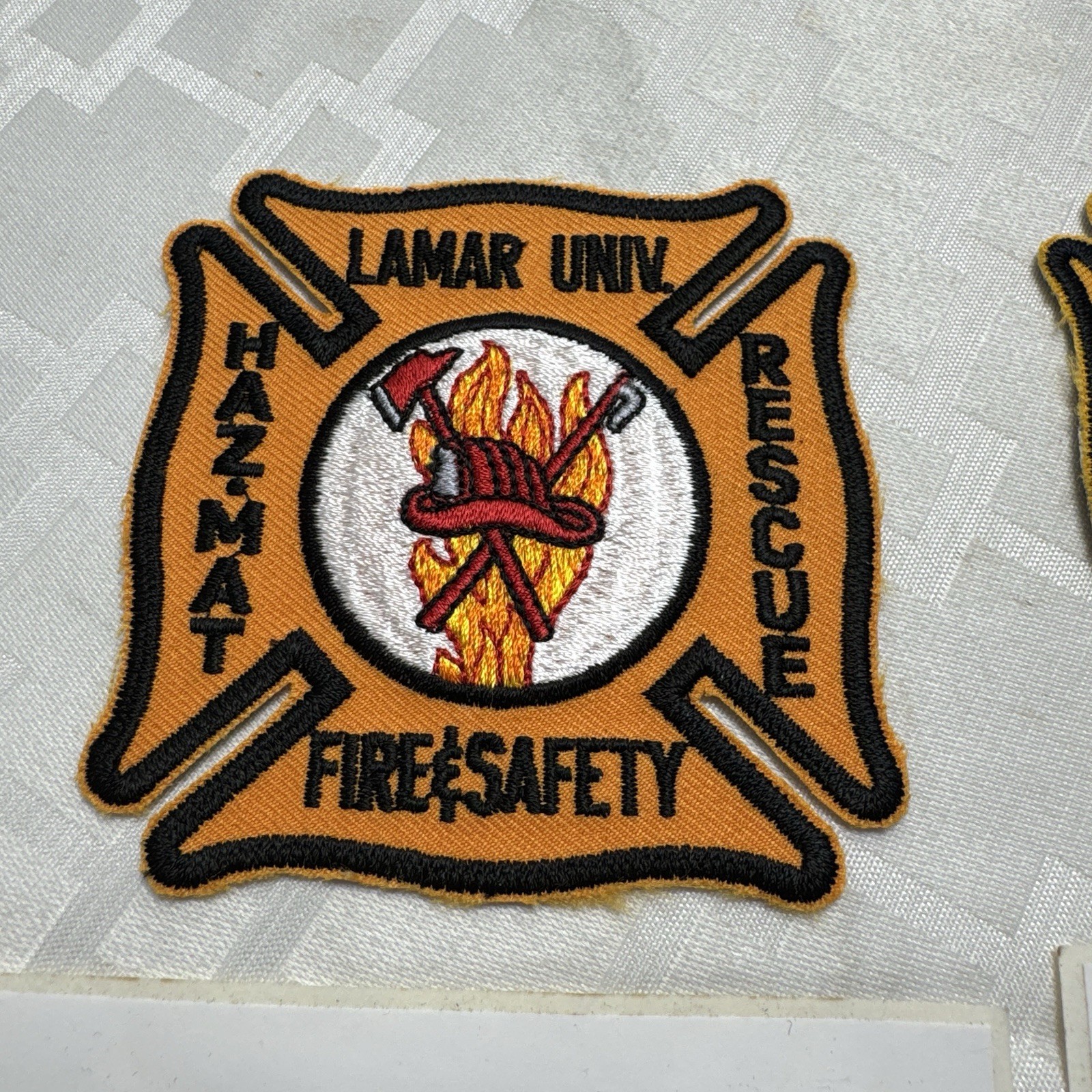 Vintage Lamar University Firefighter Embroidered Patches Stickers Fire Rescue