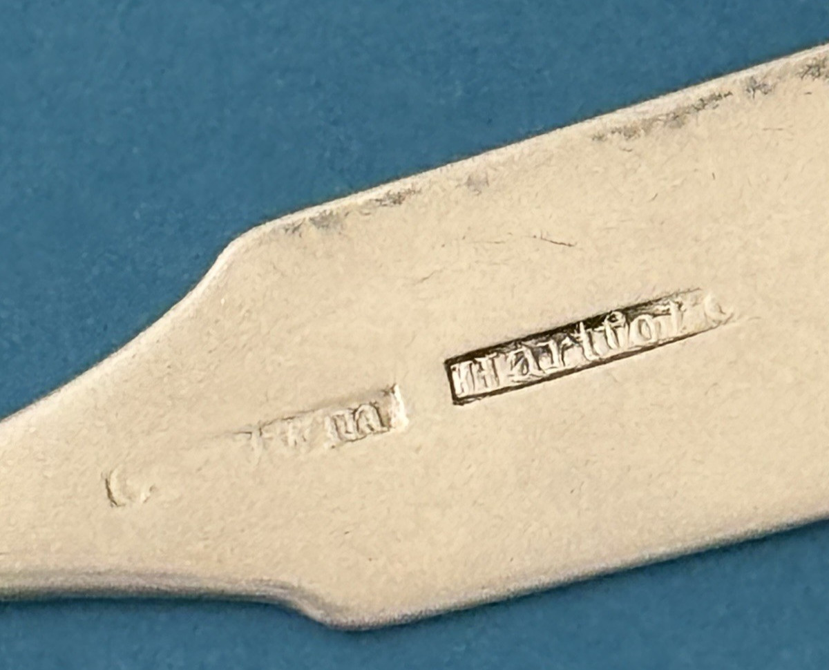 BASKET OF FLOWERS Coin Silver TABLESPOON Goodwin Hartford 8 1/4"