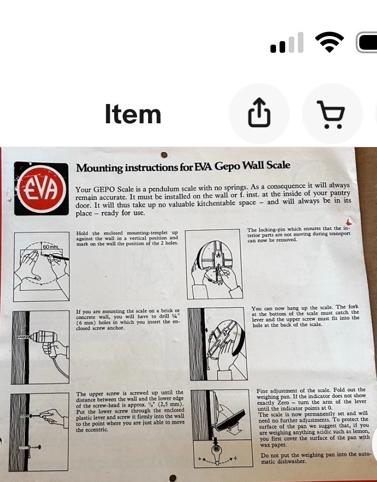 Eva Folding Wall Mount Kitchen Scale