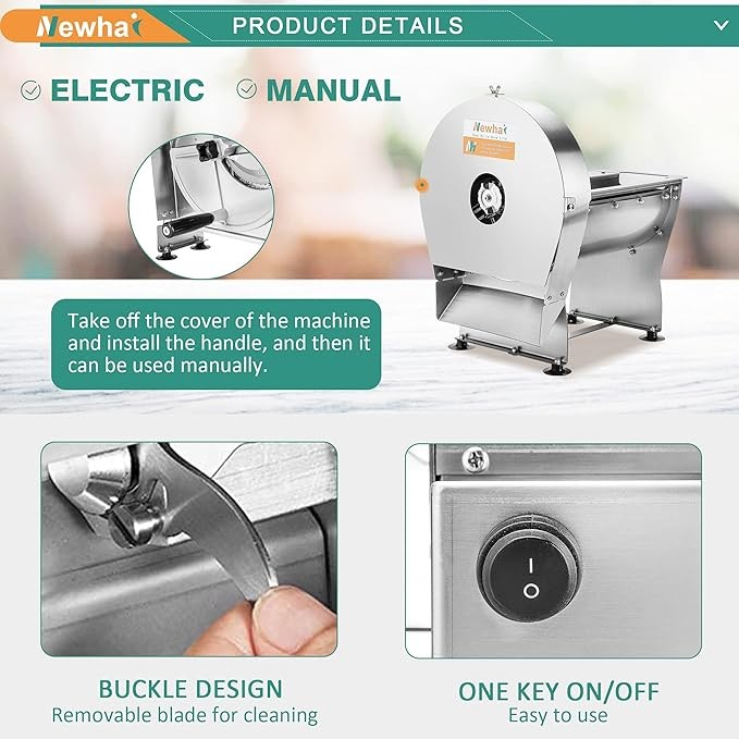 Electric Vegetable Cutter Adjustable Thickness Stainless