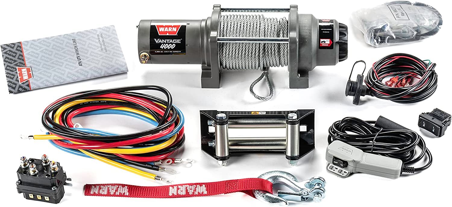 WARN VANTAGE 4000 12 Volt DC Powered Electric ATV Winch 4000-Lb.