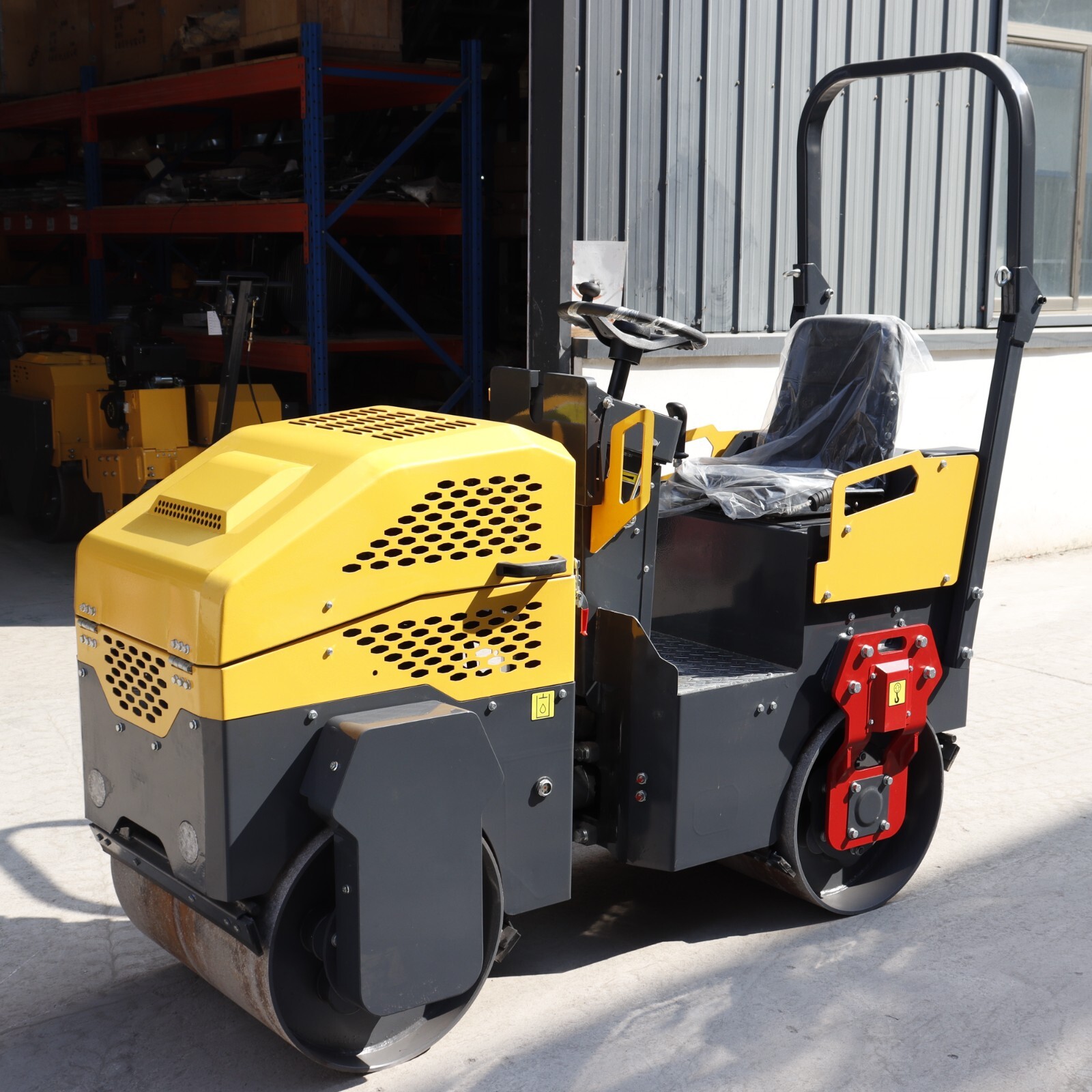 Petrol Engine Soil Asphalt Double Drum 1ton Roller Road Roller Compactor