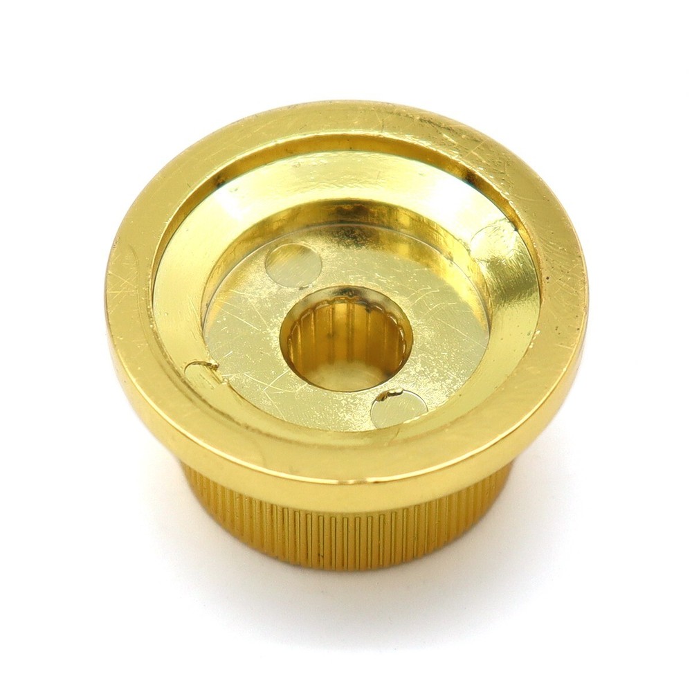 4 Pcs Metal Hat Top Flat Top Bass Knobs Guitar Knobs Push-in Control Knobs Gold