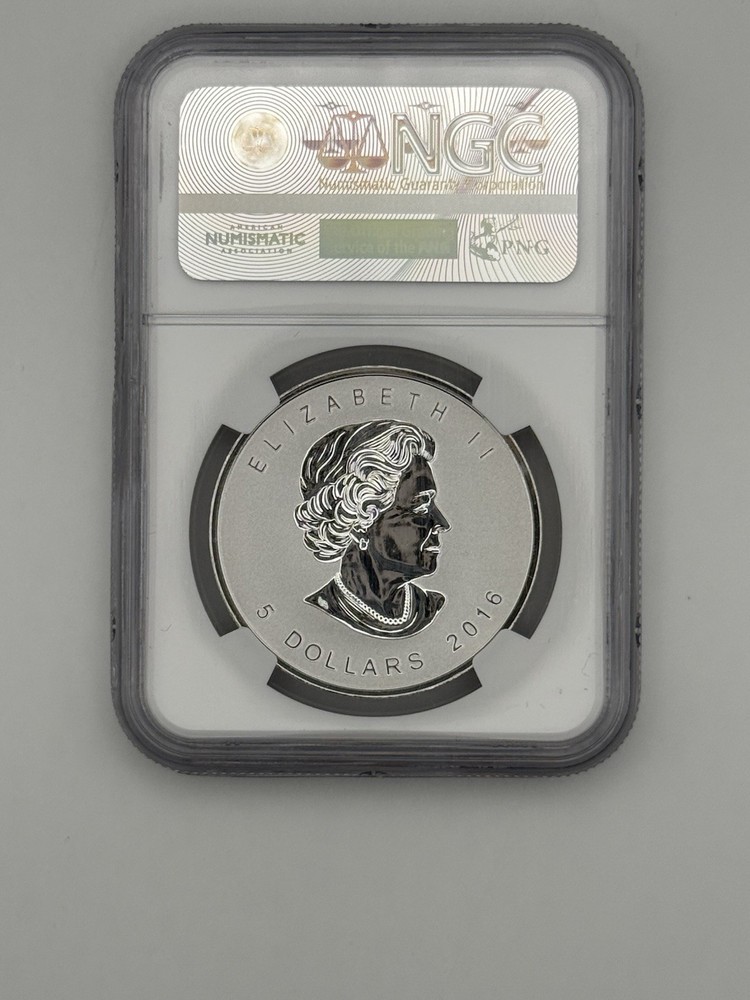 2016 Canada $5 Silver Maple Leaf Tank Privy Reverse Proof NGC PF69 1st Day Issue