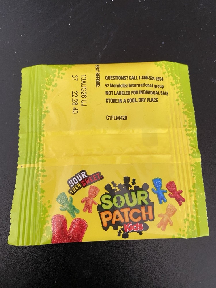 Sour Patch Kids Factory Error EMPTY SEALED Candy Wrapper Bag Not Filled Mistake
