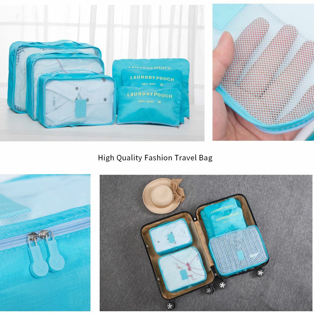 6Pcs/Set Travel Storage Bag for Clothes Luggage Packing Cube Organizer Suitcase