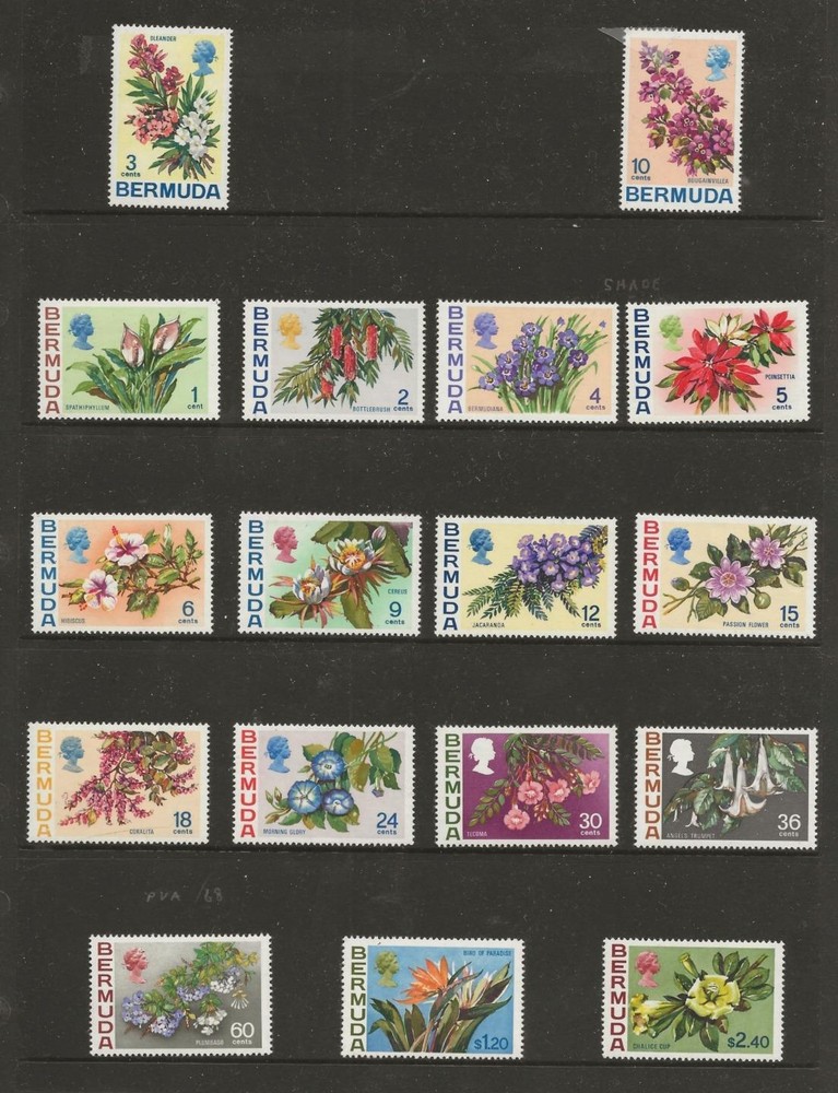 Bermuda 255-271 mint never hinged flower set, Catalogs $ 50 [731