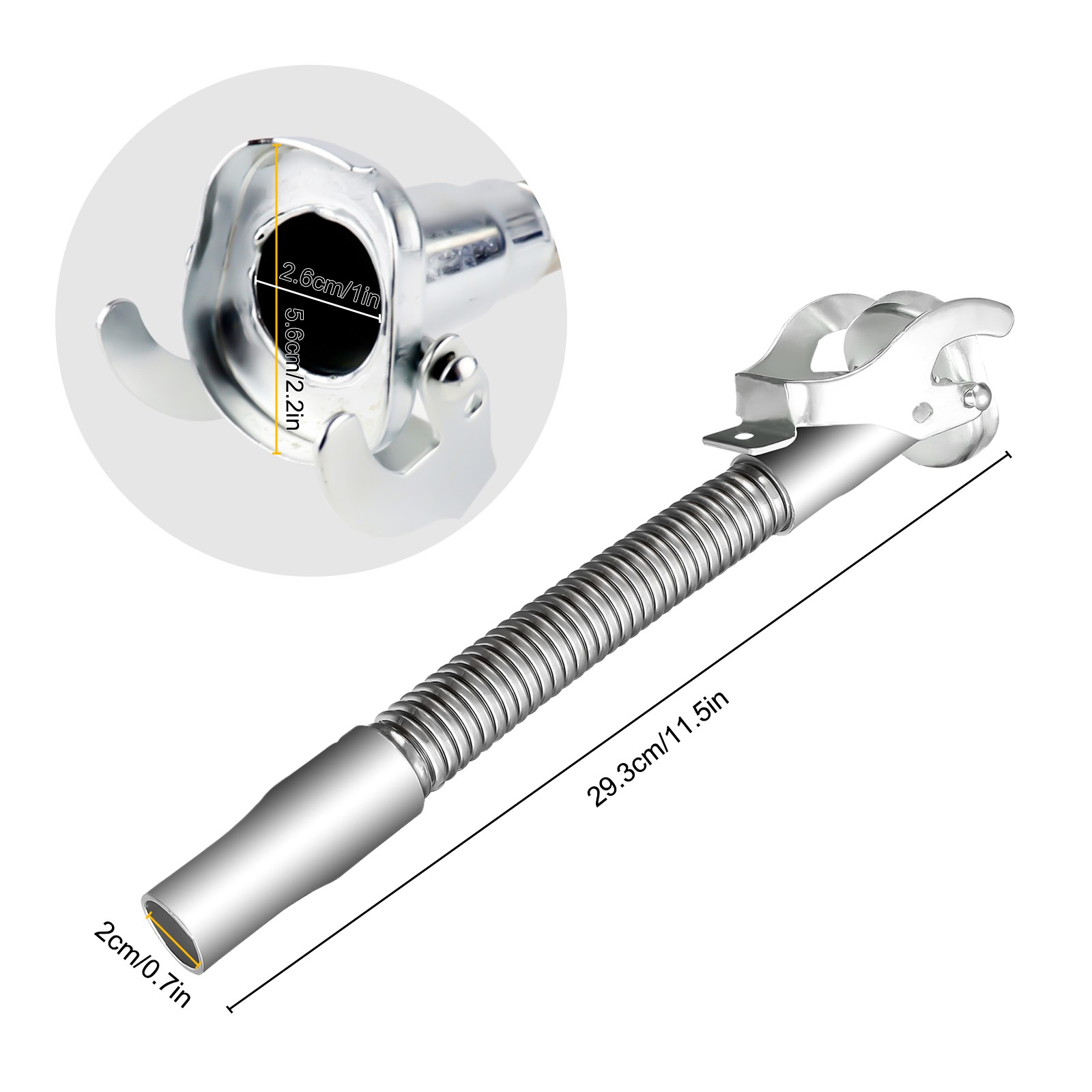 Stainless Steel Gas Can Spout w/ Nozzle 29.5cm Flexible for Jerry Can 5L 10L 20L