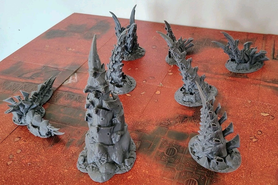 Tabletop Terrain - Large Bulk Alien Lot - for Warhammer 40K/Kill Team 8 Pieces