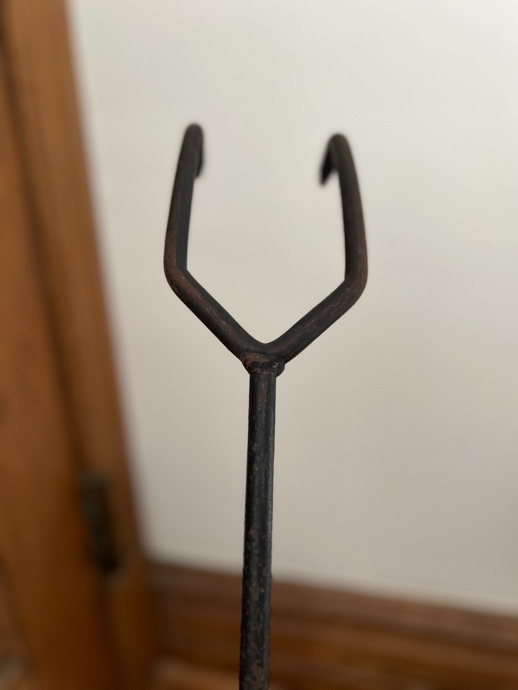Mid Century Wood & Iron Fireplace Tool Set