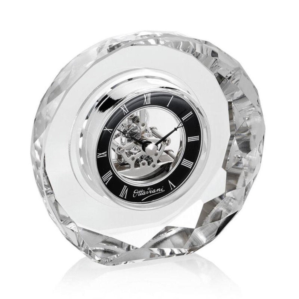 OTTAVIANI 29796 Round Shape Crystal Table Clock