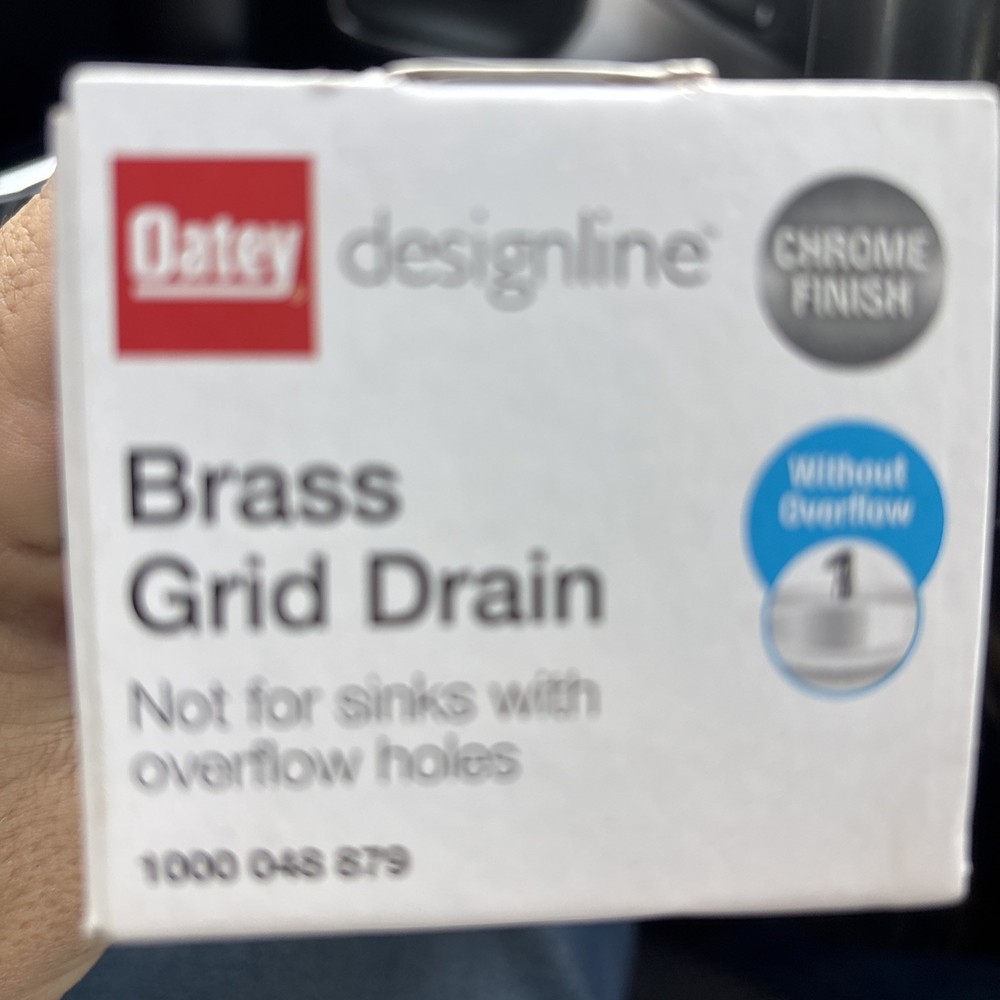 Oatey Designline Chrome-Plated Brass Grid Drain without Overflow