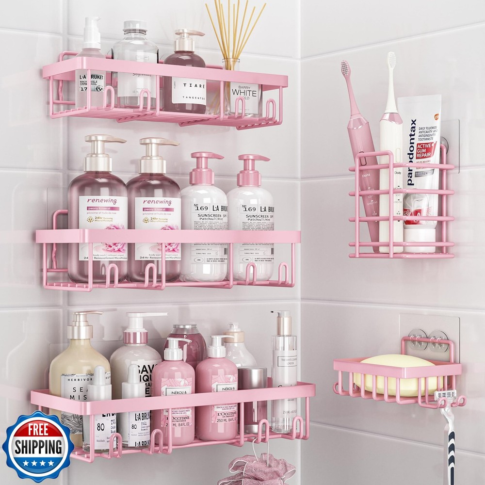 Liuoud 5 Pack Shower Caddy Organizer Rack Shelf for Inside Shower