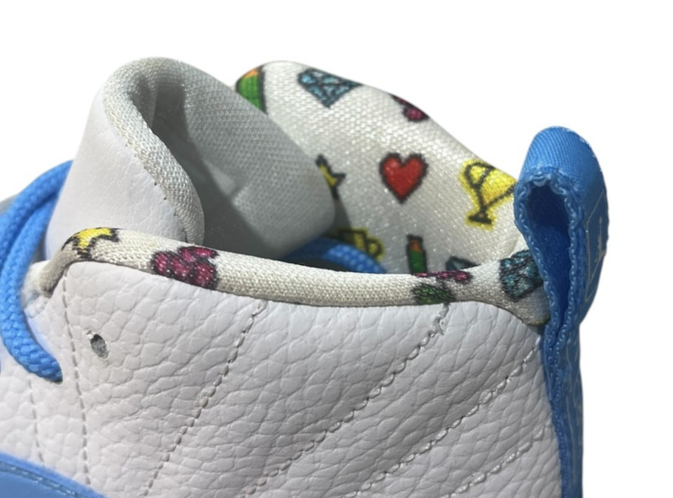 Jordan Retro 12 White/University Blue Emoji Infant/Toddler Size 8 DQ4367-114 New