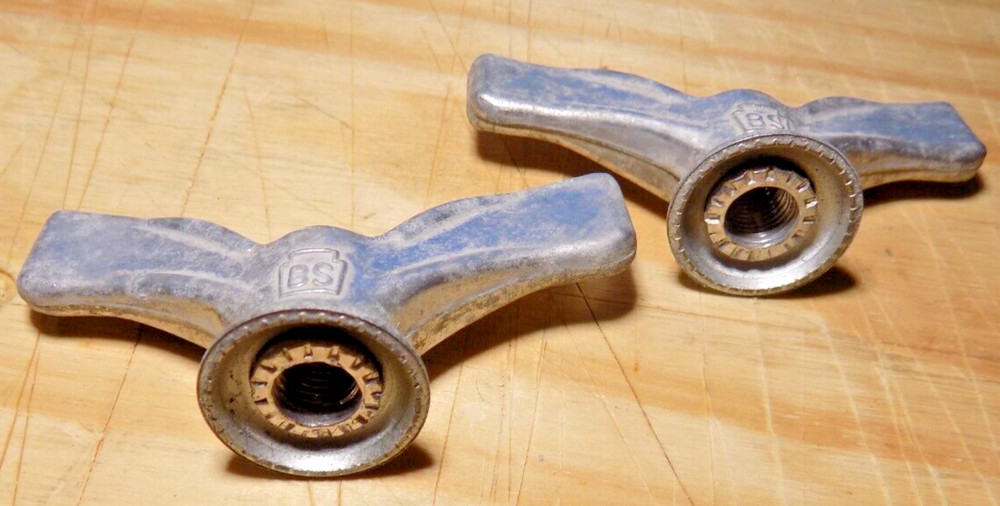 BS BICYCLE WHEEL Wing Nuts Pair NUTS M8 - 1.0 Thread