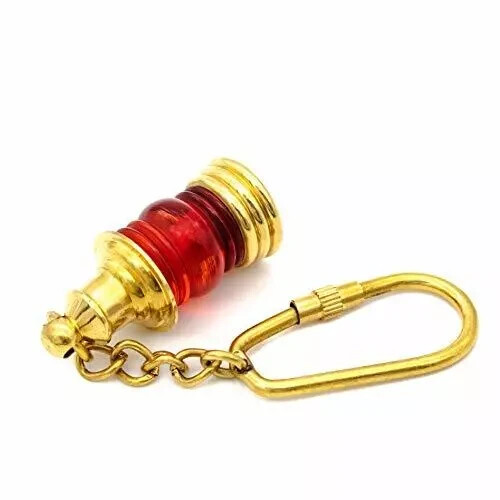Medieval Brass Lantern Nautical Functional Keychain Miniature Handmade Gift