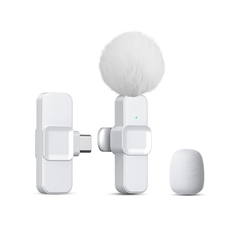 Wireless Lavalier Microphone Mini Clip Mic Android PC Camera Live Recording