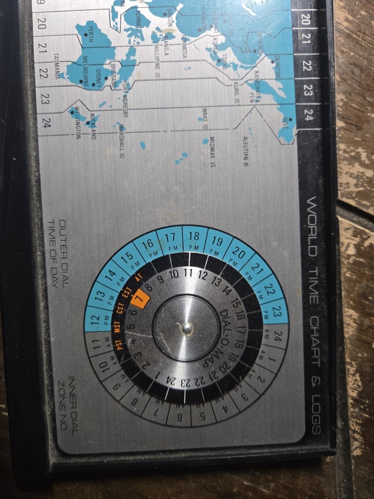 Vintage Eversonic Solid State World Time Chart & Log Dial-O-Map Executive...