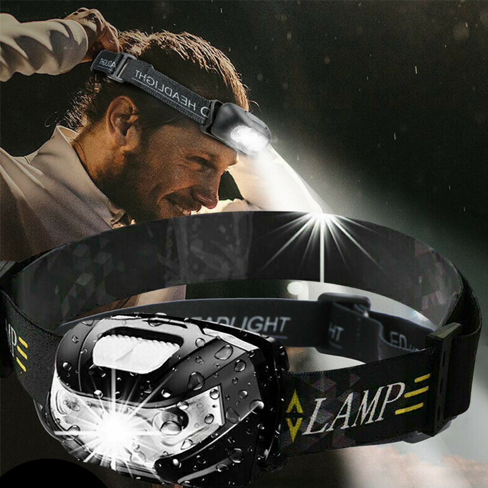 LED Headlamp USB Rechargeable Flashlight Waterproof Head Lamp Torch Camping