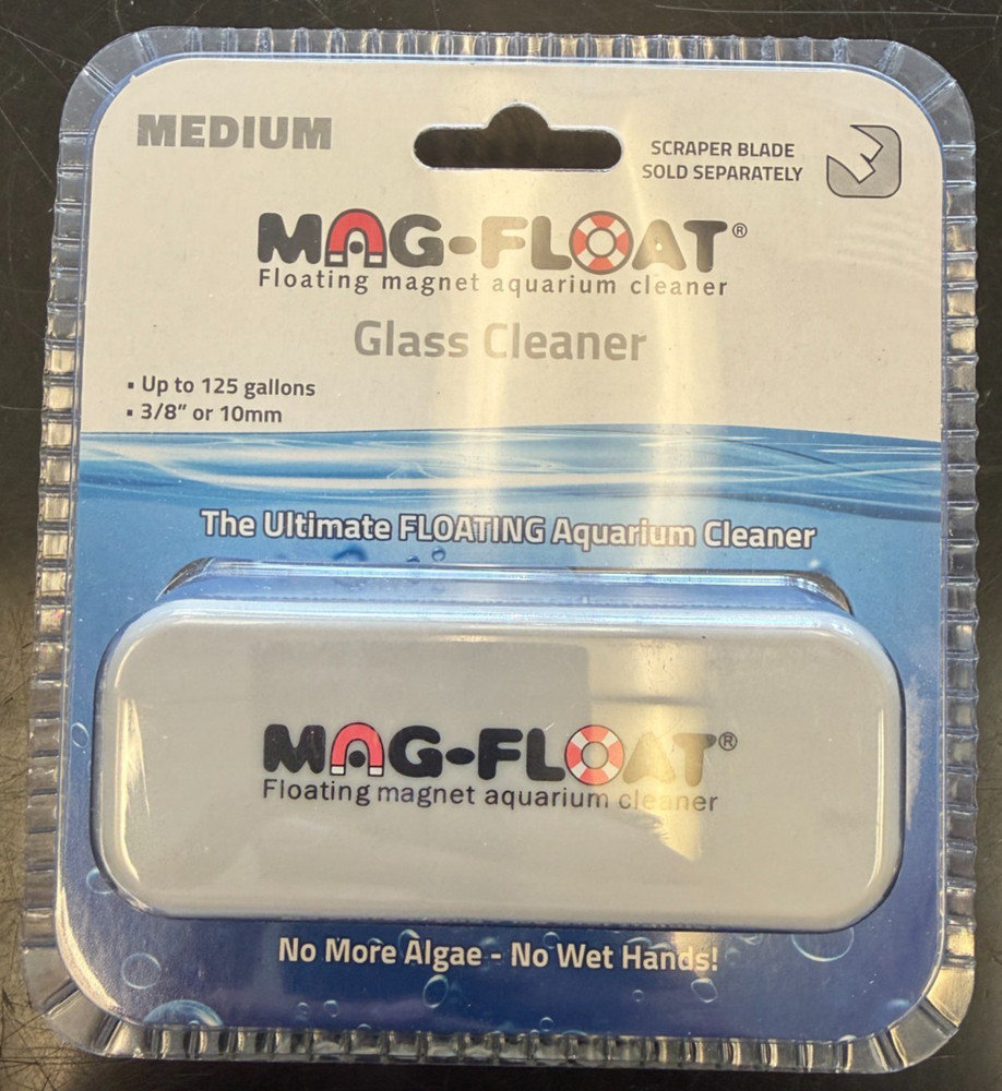 MAG-FLOAT GLASS FLOATING MAGNET AQUARIUM CLEANER MEDIUM FLOAT-125