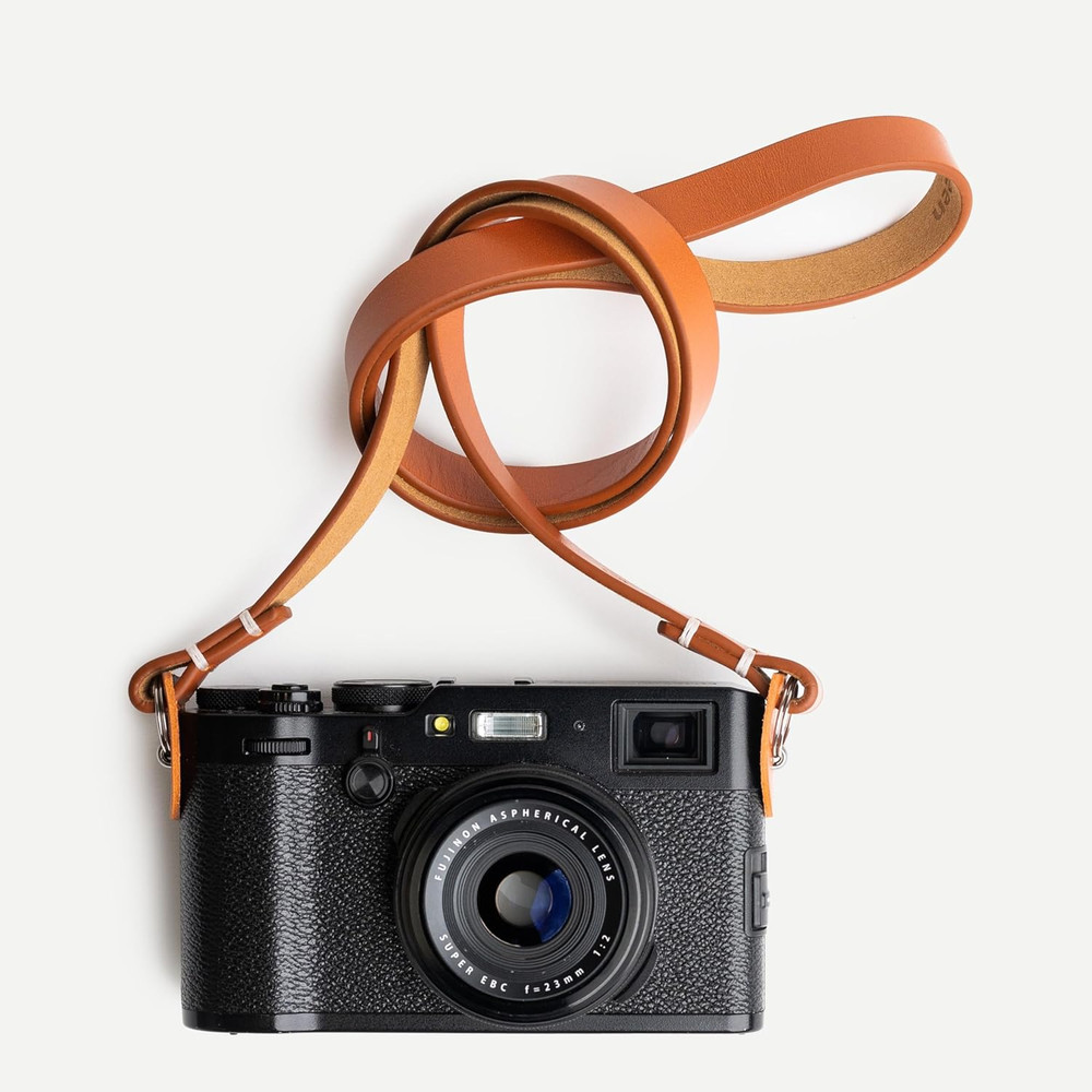 Evergreen Leather Camera Strap – Split Ring, 28" or 38" Compatible with Fuji Son