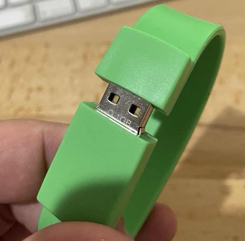  Apple Camp USB Bracelet: Green (1 GB)