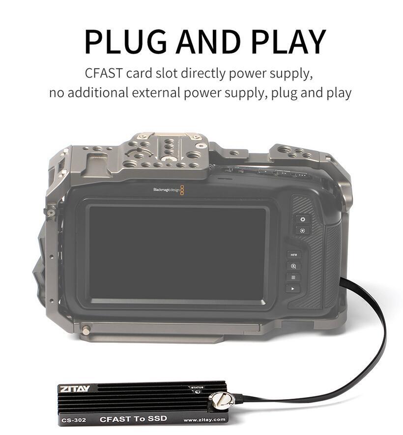 ZITAY CFAST TO SSD SATA M2 Card Coupler Adapter Fit For BMPCC 4K 6K ZCAM E2