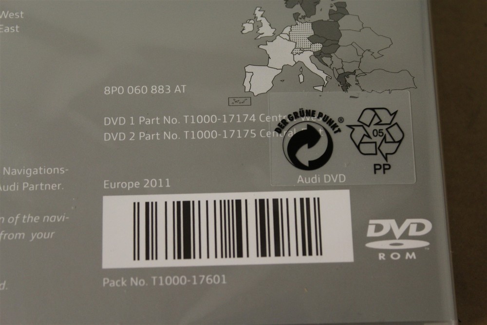 Audi RNS-E DVD 2011 data packj (2 discs) 8P0060883AT New genuine Audi part