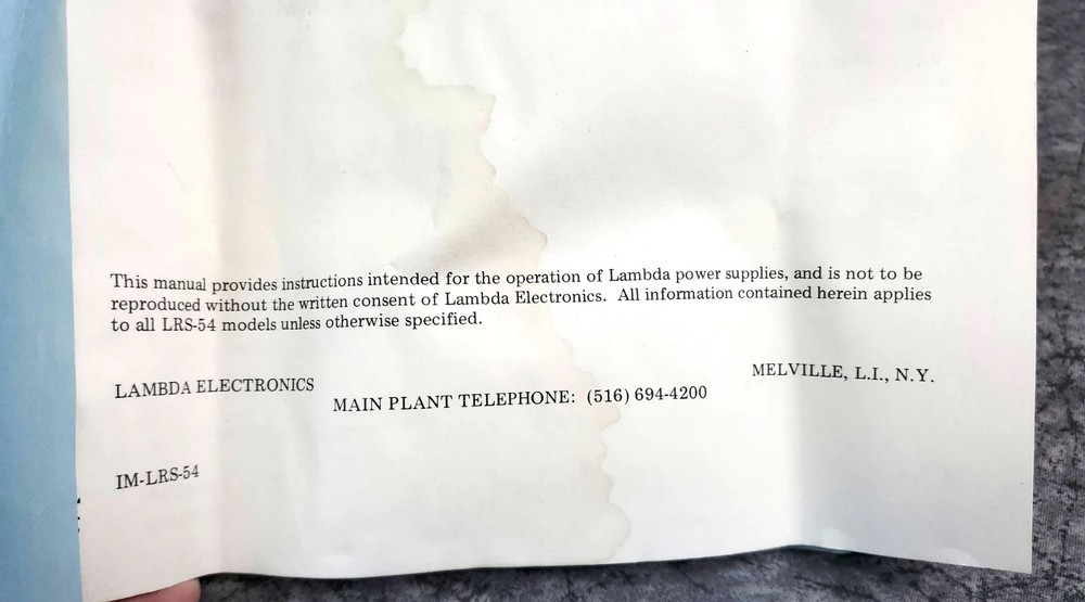 Lambda LRS 54M-12 DC Regulated Power Supply
