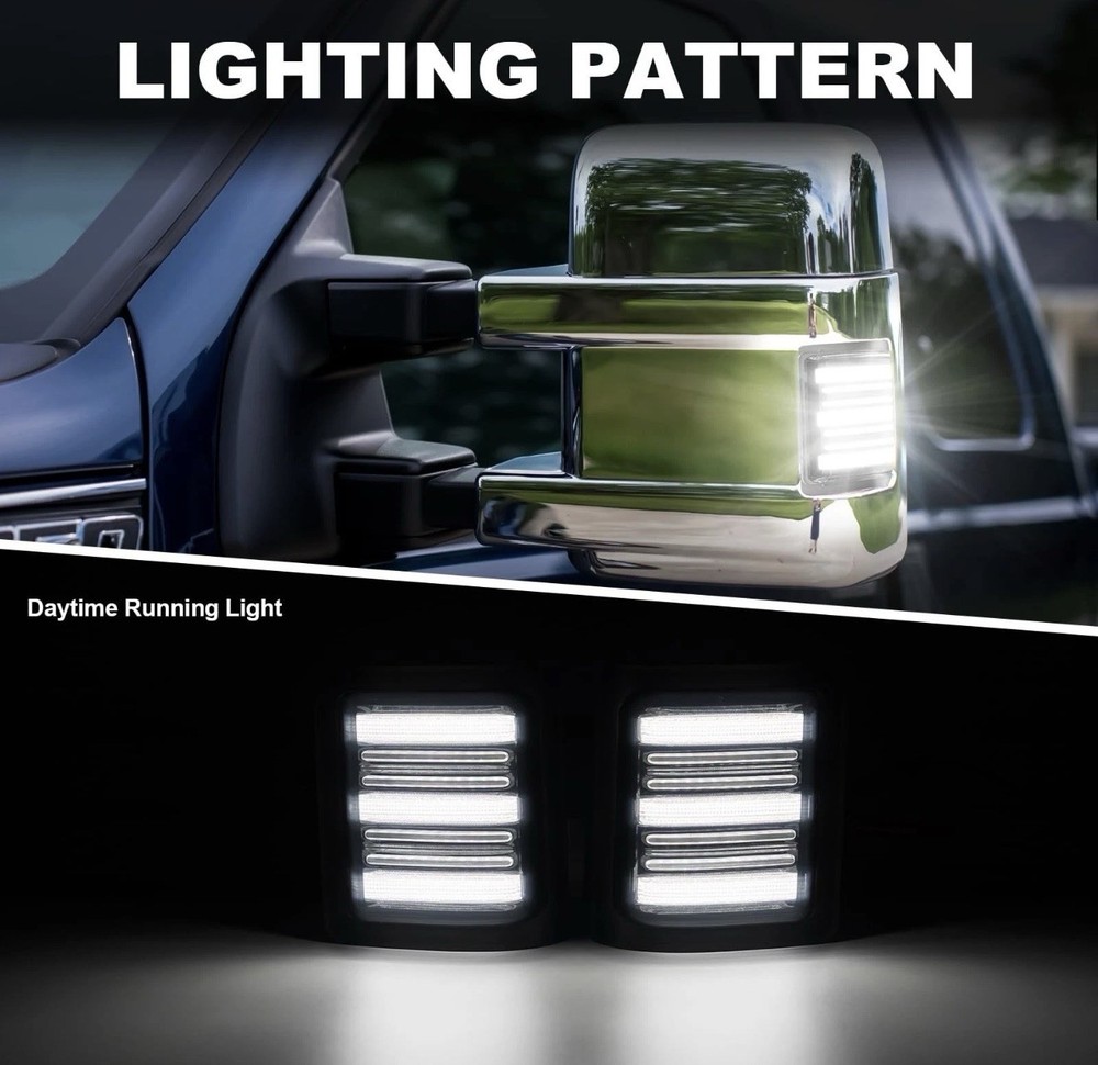 LEFT & RIGHT LED Side Mirror Turn Signal Light Compatible with Super Duty