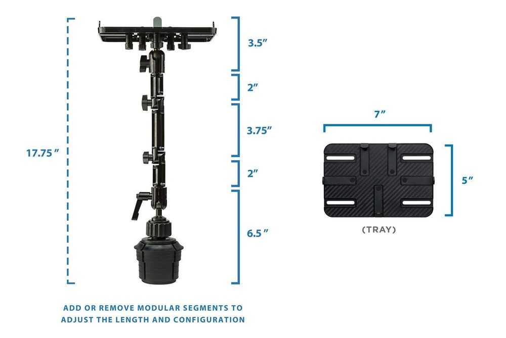 Heavy Duty Tablet Mount for Car Cup Holder Universal ELD Compliance Solution