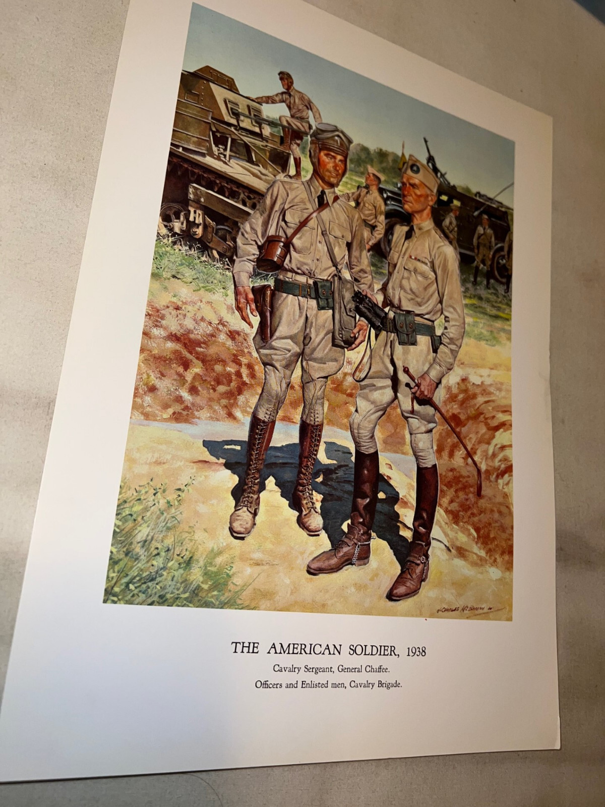 US Military Series Print: The American Soldier 1938 Cavalry Sergeant Gen Chaffee
