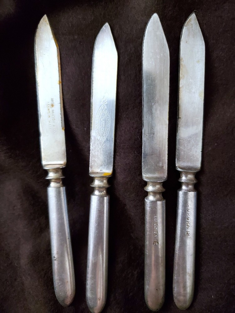 Reed & Barton, Aurora 12, Rockford Silver Plate Co Warranted Silverware Knives