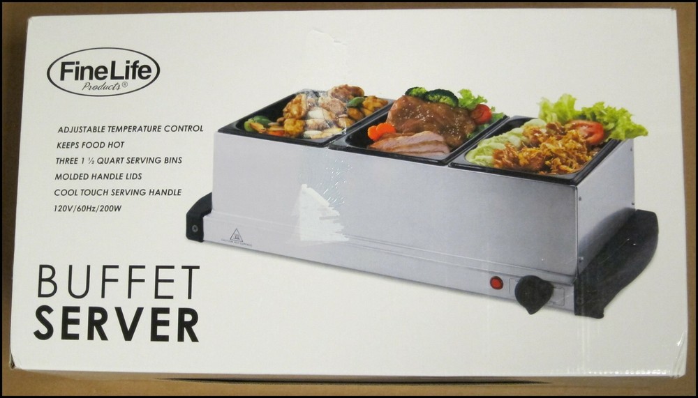 Fine Life Buffet Server New Open Box Keeps Food Hot Temperature Control Serving