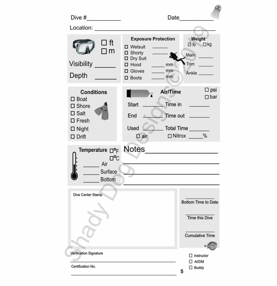 Anemone Scuba Dive Log Book - Diving Journal