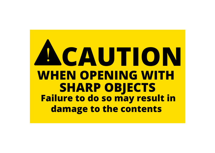 Shipping Labels- 2x4 Caution Sharp Objects 500 labels per roll, 1-12 Rolls