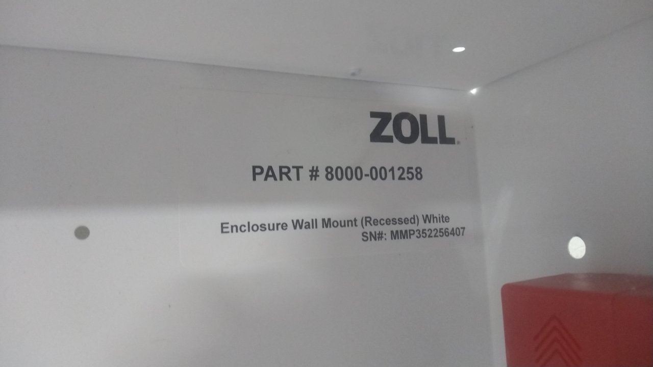 Zoll 8000-001258 14 x 14 In Opening White Stainless Steel Wall Cabinet