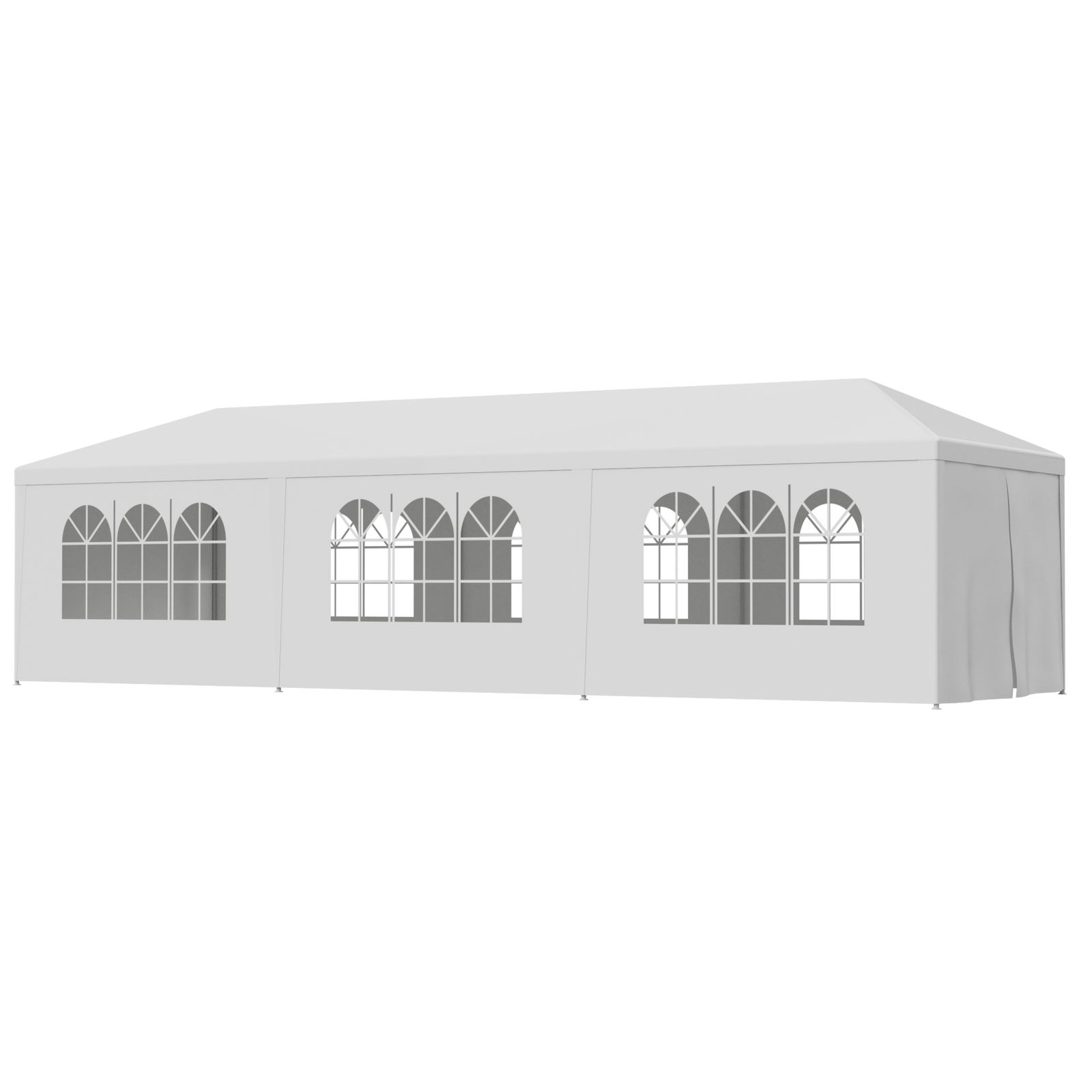 10'x10'/20'/30 Outdoor Gazebo Wedding Party Tent White Canopy With Sidewalls
